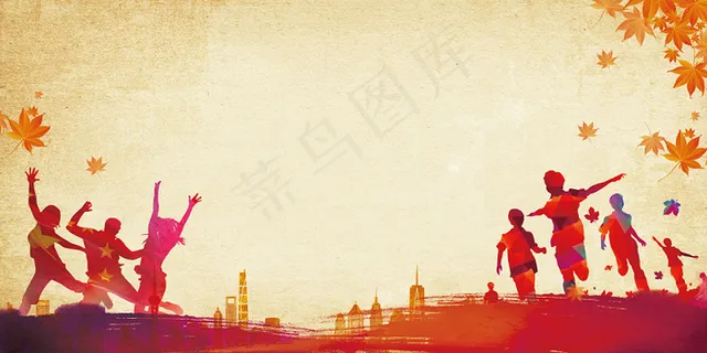 复古54五四青年节毕业季共青团展板背景