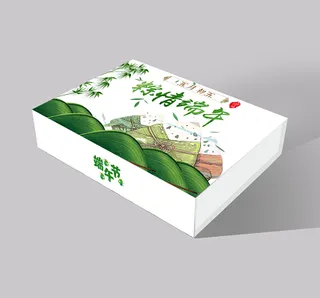 绿色清新粽情端午节粽子礼盒包装设计