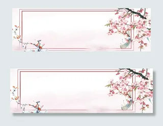 春天古风唯美中国风电商banner桃花