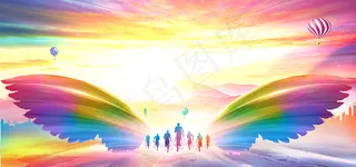 青春炫彩飞扬迎新晚会开学季背景