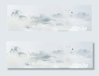 中国风简约水墨古风山水背景 中国风简约水墨古风山水背景