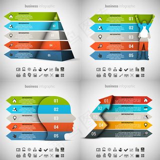 立体商务图表,背景元素