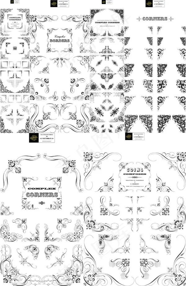 欧式边框花纹ai矢量模版下载