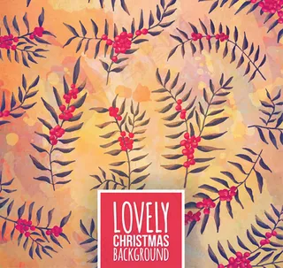 可爱圣诞植物背景