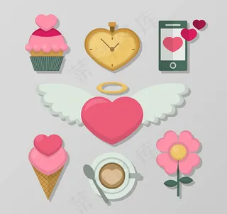 情人节元素矢量