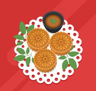 中秋月饼矢量
