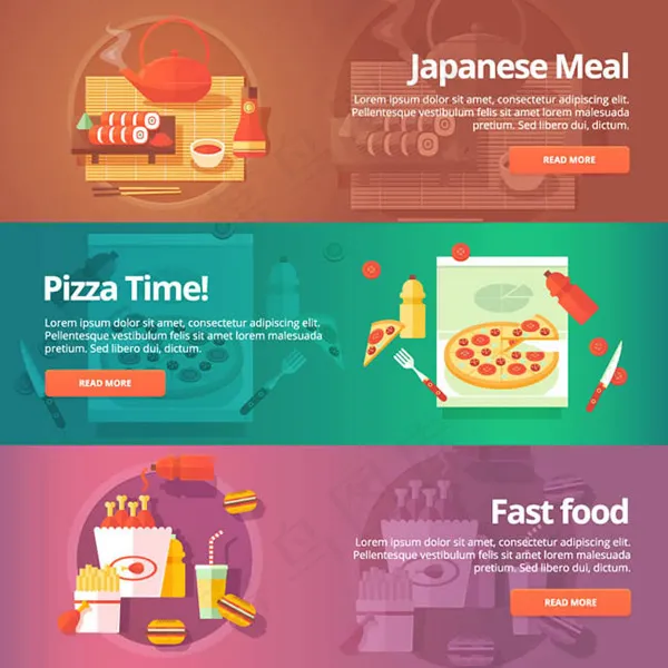 餐饮banner矢量eps,ai矢量模版下载