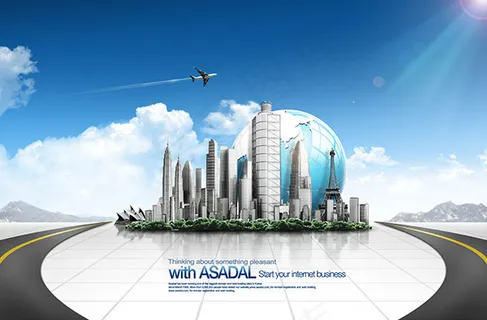 城市建筑商务,背景元素