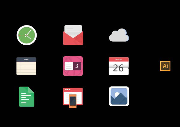 扁平化图标,免抠元素ai矢量模版下载