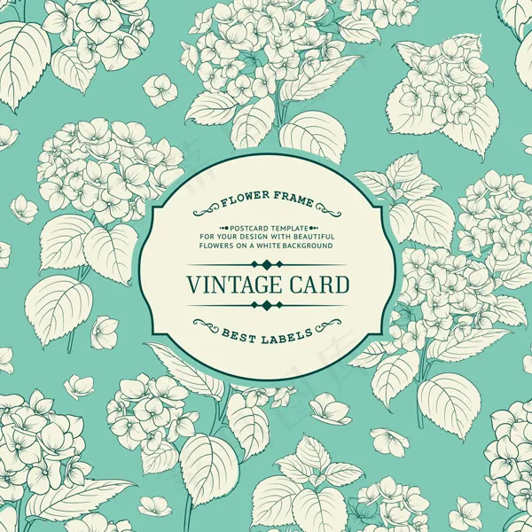 蓝色花纹边框eps,ai矢量模版下载