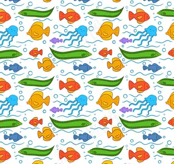 海洋生物无缝背景