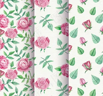 玫瑰花无缝背景