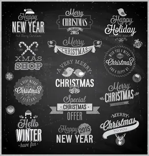 圣诞黑白标签,免抠元素 圣诞黑白标签,免抠元素