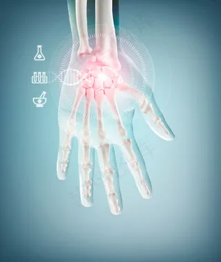 手部x光医学科技,背景元素