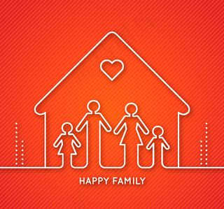 线绘四口之家