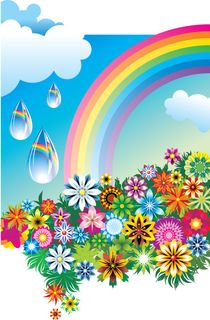 缤纷花朵彩虹