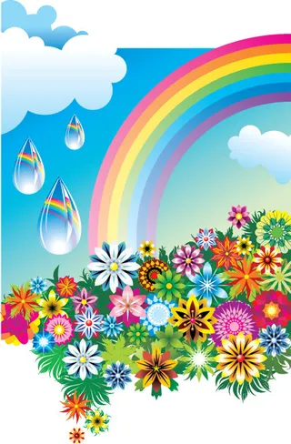 缤纷花朵彩虹