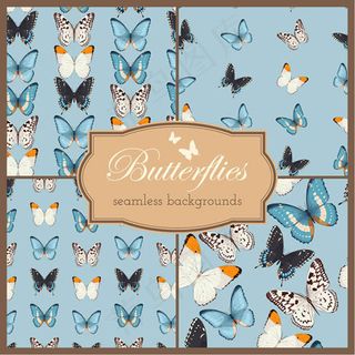 蝴蝶无缝背景矢量