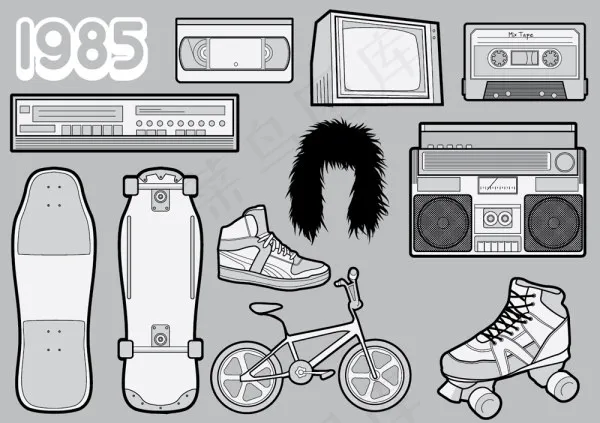 怀旧1985矢量ai矢量模版下载