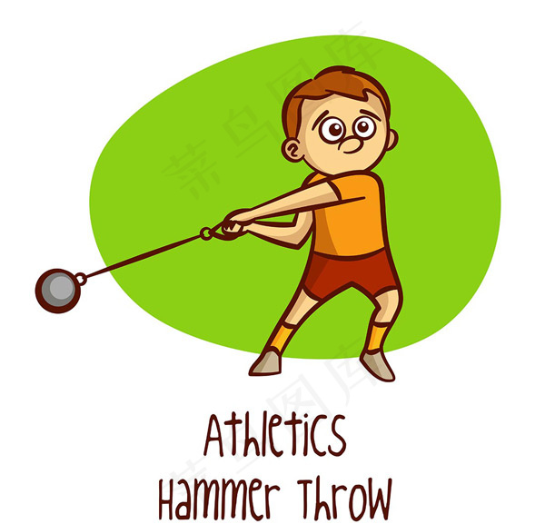 投掷铁球的小男孩