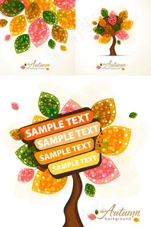 五彩叶子抽象树木