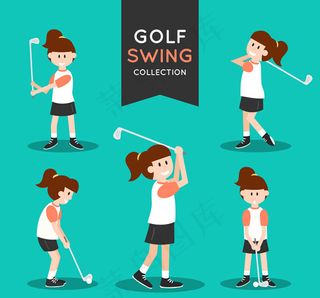 高尔夫女子动作