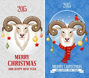 绵羊头圣诞贺卡 绵羊头圣诞贺卡