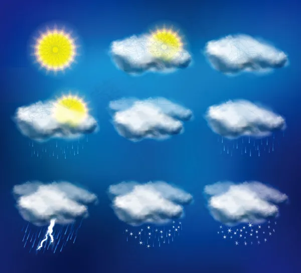 多款天气图标eps,ai矢量模版下载