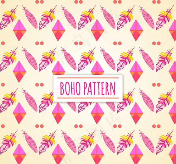 羽毛和宝石背景ai矢量模版下载