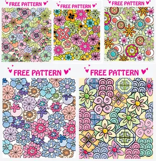 可爱的花纹矢量