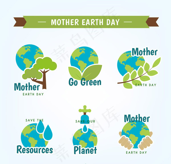 世界地球日标签