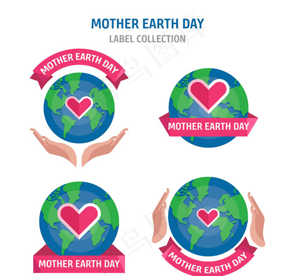 世界地球日标签