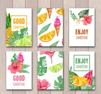 夏季花草水果卡片
