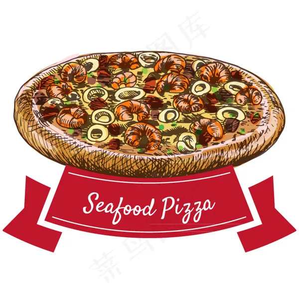 美味海鲜披萨eps,ai矢量模版下载