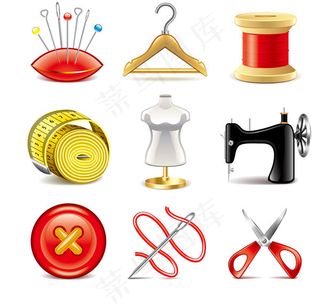 缝纫元素图标,免抠元素