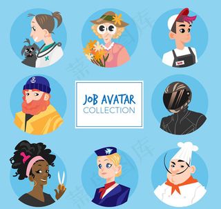 手绘职业人物头像