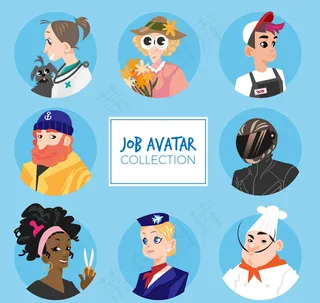 手绘职业人物头像