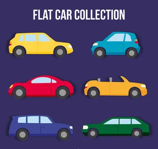 扁平化彩色车辆