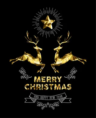 圣诞金色麋鹿