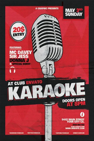 时尚话筒音乐海报