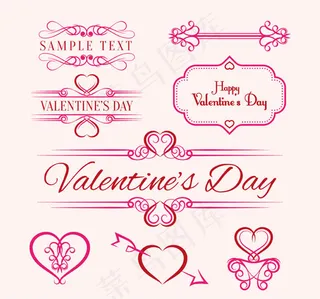 粉色情人节花纹