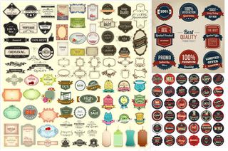 圆形图标标签,免抠元素