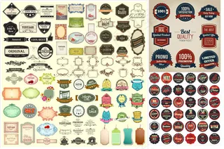 圆形图标标签,免抠元素