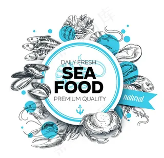 手绘海鲜图案