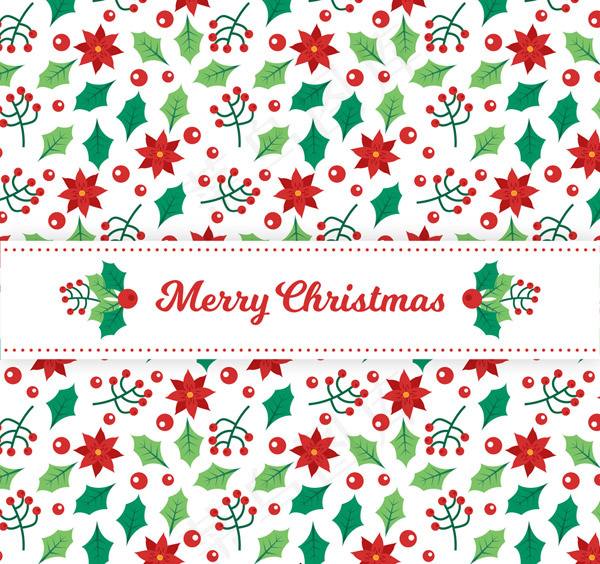 圣诞节植物无缝背景