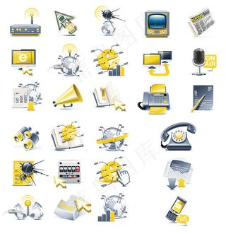 科技立体图标,免抠元素