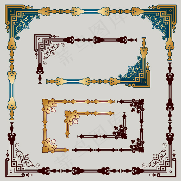复古装饰边框ai矢量模版下载