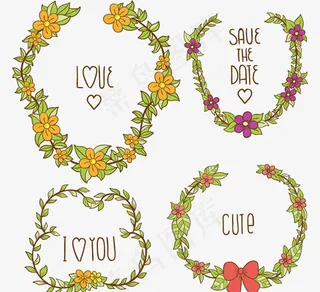 花环标签矢量,免抠元素