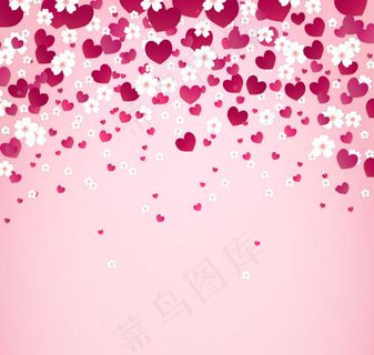 爱心与樱花背景