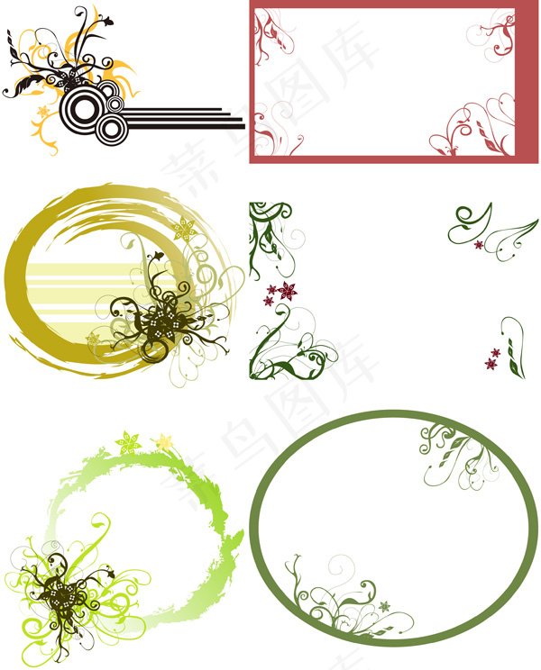 流墨迹花边花纹